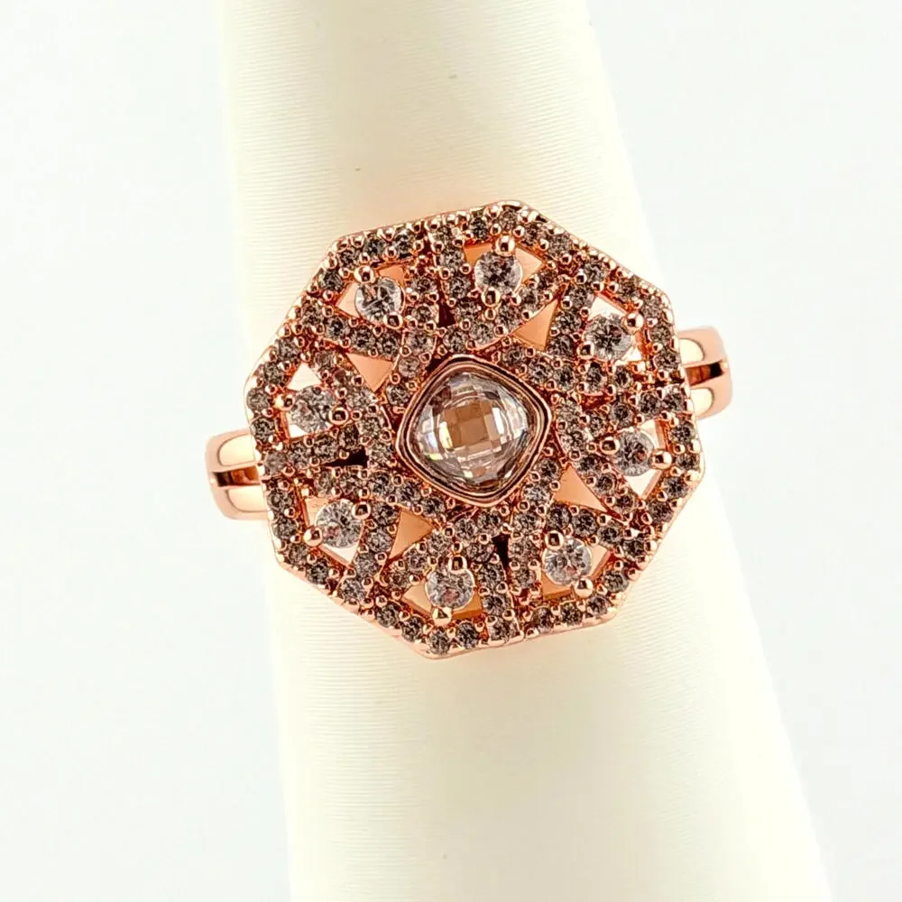 Bomb Party March 2026 Ring Sz 8 "The Jasmine Ring" Aquamarine Rose Gold - Picture 1 of 6